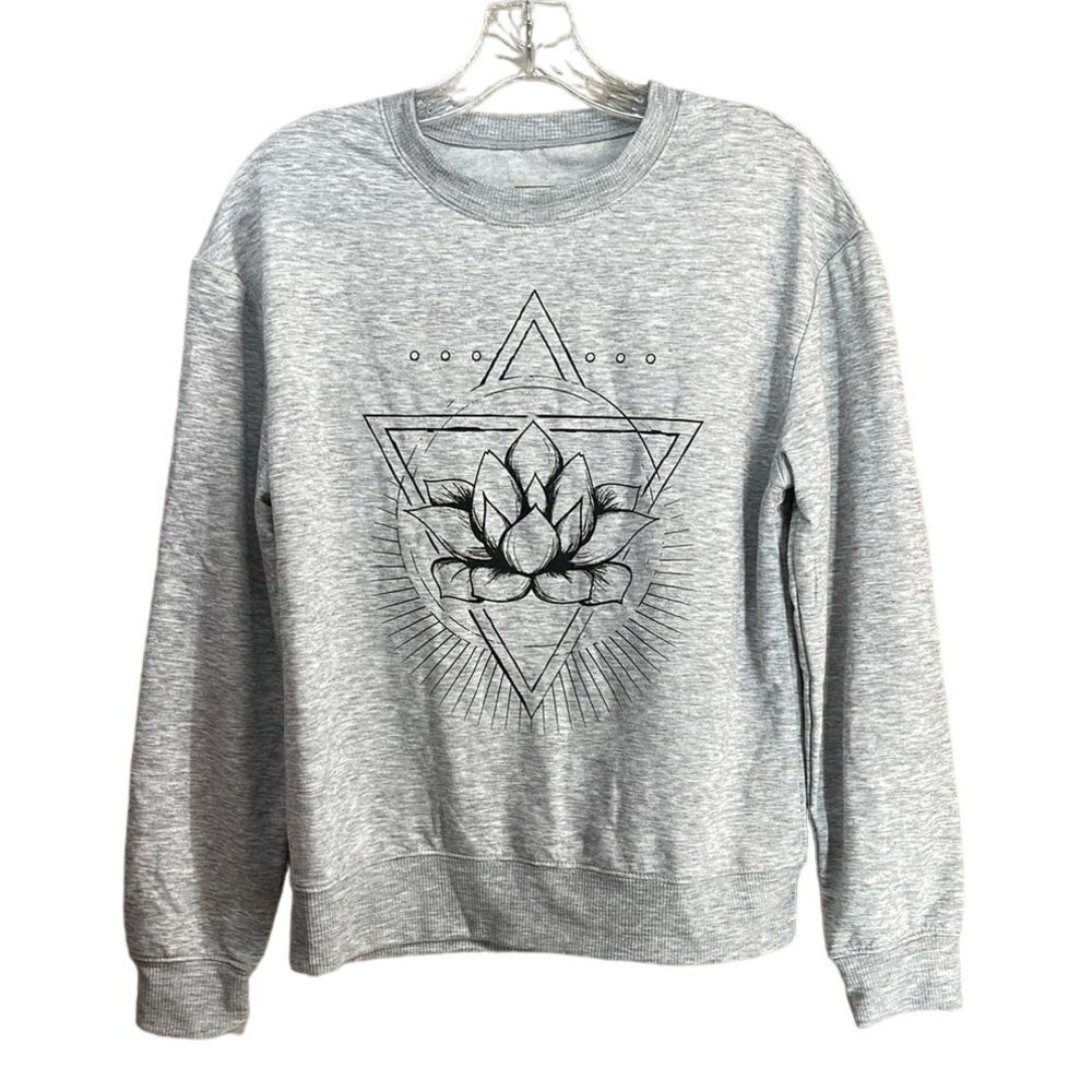New Mikan‎ Flow Lotus Crew Scoop Neck Yoga Sweatshirt Size Small (Sm)
